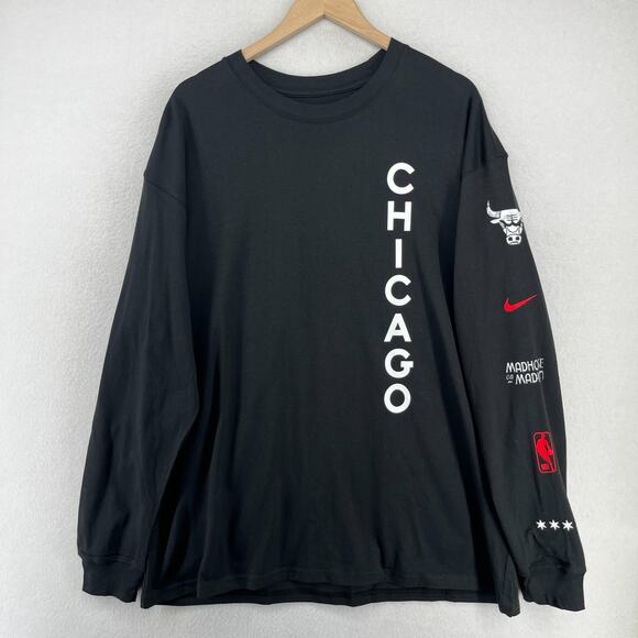 Nike Other - CHICAGO BULLS Shirt Mens XL NIKE 2023/24 City Edition Max90 NBA Basketball Black